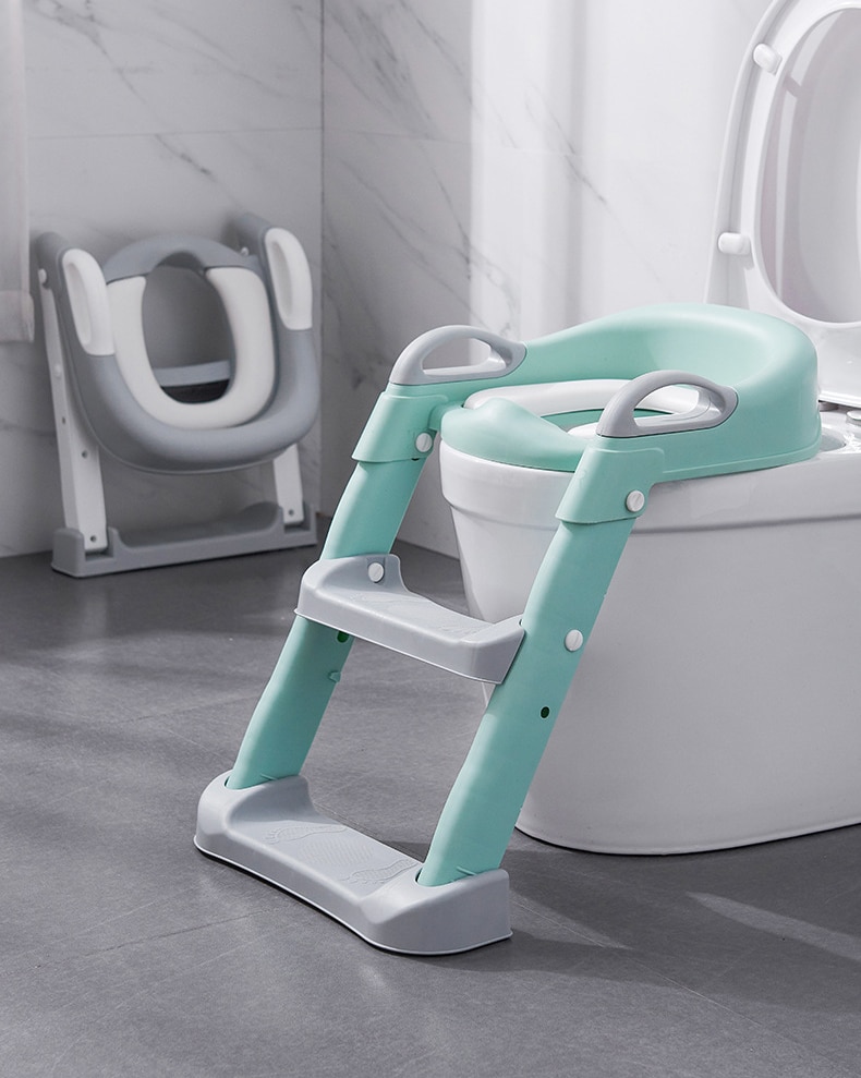 Folding Infant Potty Seat Urinal Backrest Training Chair with Step Stool Ladder for Baby Toddlers Boys Girls Safe Toilet Potties